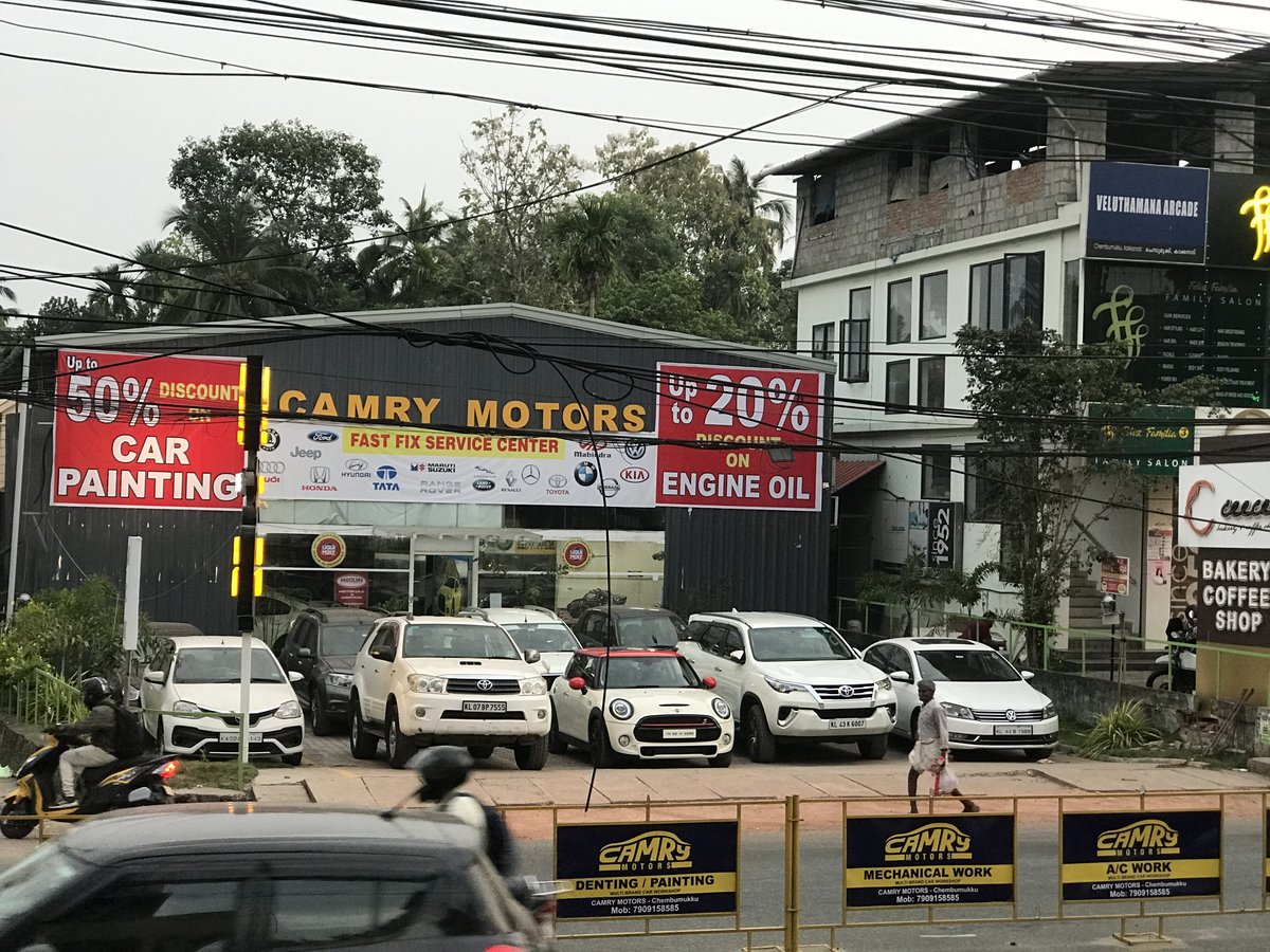 Cars being serviced at Camry Motors workshop